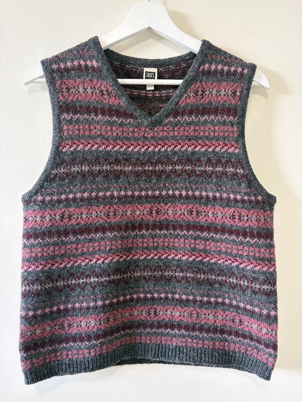 Vintage 90s Smart Set Made in Hong Kong 100% Shetland Wool Vest